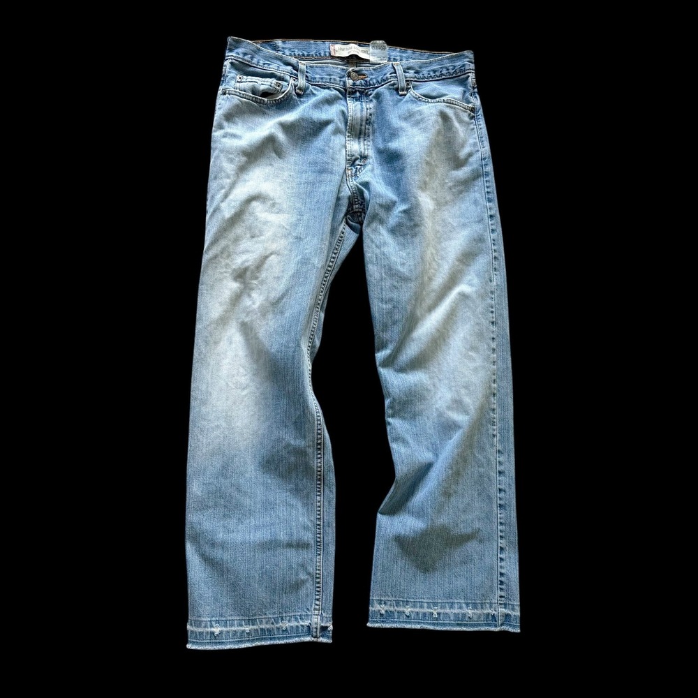 Y2K Levis 529 Low Rise Straight Jeans Faded 36x30 Light Wash Blue Denim
